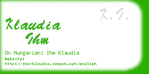 klaudia ihm business card